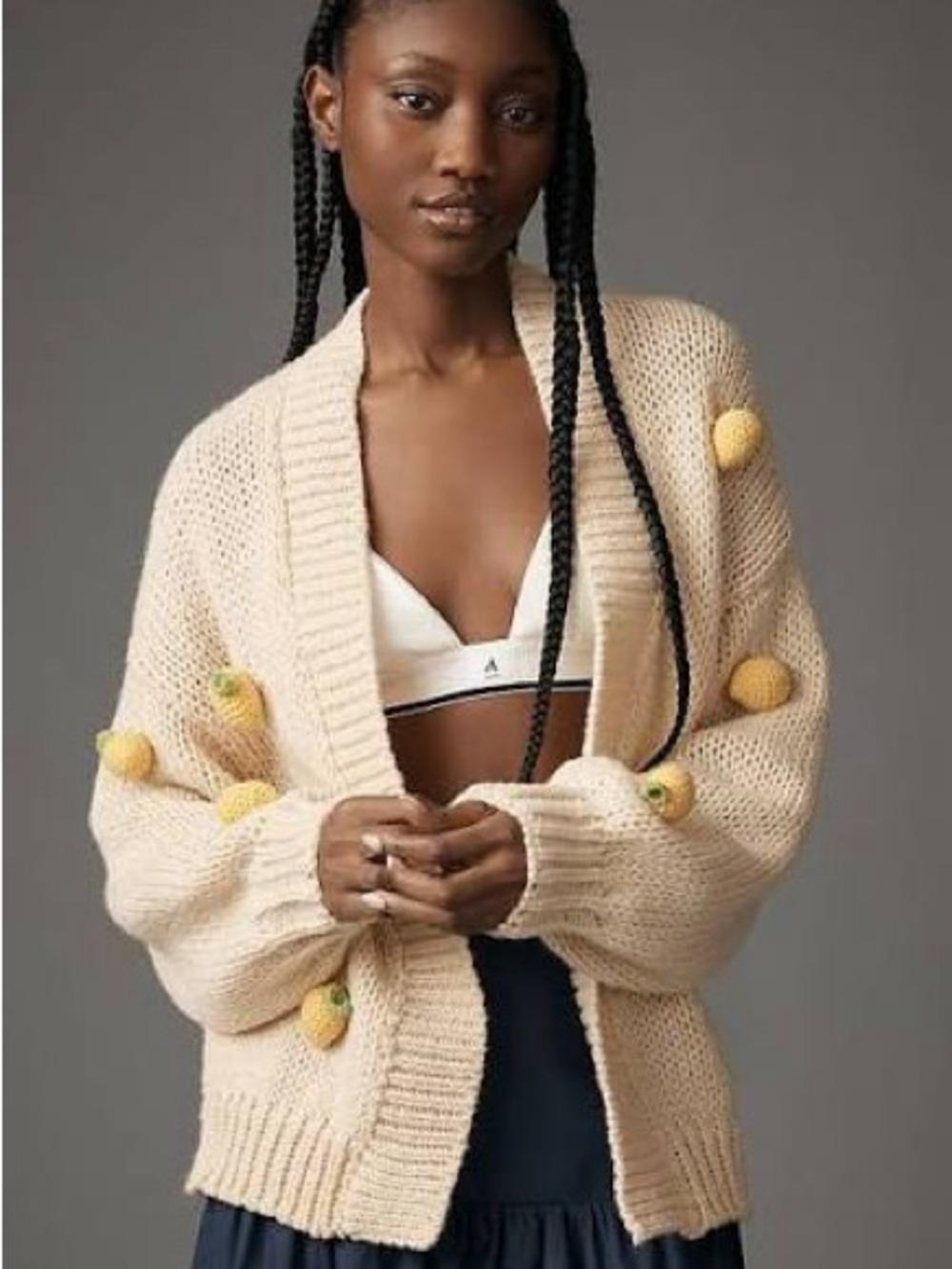 Maeve the Susannah 3D Lemon Cardigan